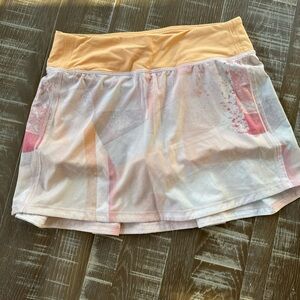 Lululemon Pace Rival Tennis Skirt Athletic Skort 4 Peach White Summer Glow